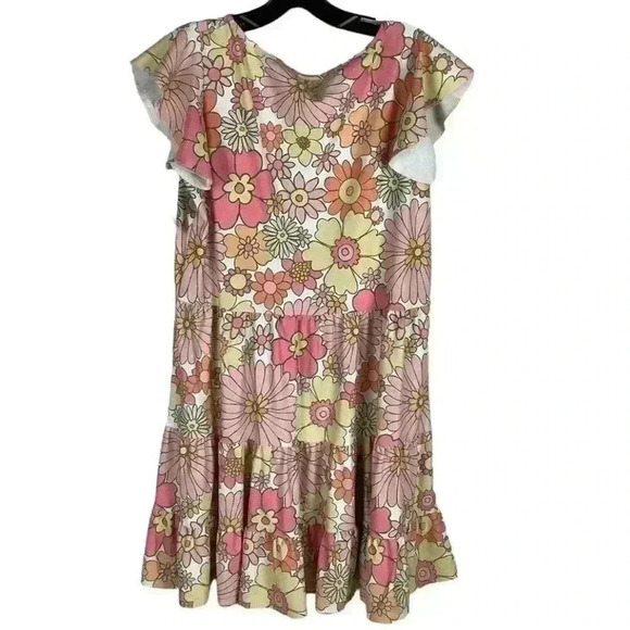 Smith & Quinn Delaney Dress Small Retro Floral Short Sleeve Tier Wedding Guest - Picture 5 of 12
